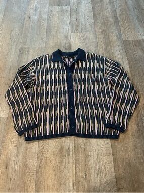 Vans Button-Up Retro Multicolor Cardigan with Collar. Size: XS/S